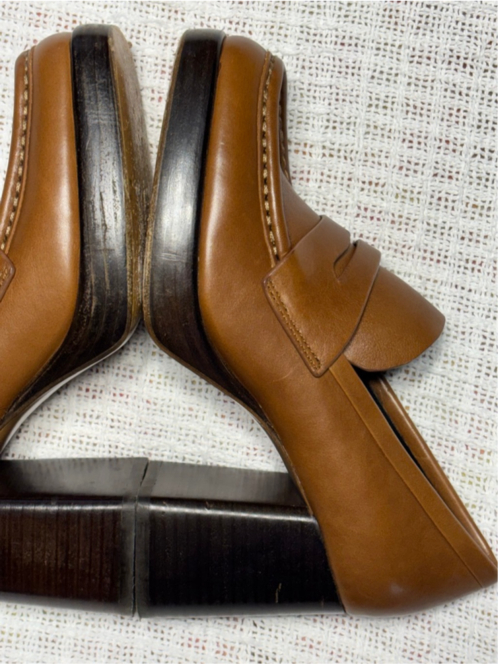 Rag & Bone Women's Preppy Chestnut Matrixx Leather Platform Loafers SZ 6.5/7 - Picture 6 of 10